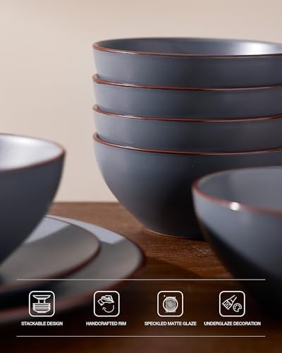 Famiware Venus Dinnerware Sets with Mugs, Ceramic Plates and Bowls for 4 - Image 6