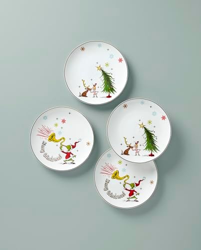 Lenox Merry Grinchmas Christmas Accent Plates, Appetizer Plate Set for 4 - Image 3