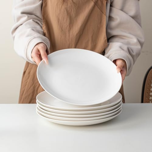 Large Dinner Plates Set of 6, 11 Inch Ceramic Plates – White Porcelain Dinner Plates for Kitchen, Serving & Everyday Use, Microwave & Dishwasher Safe - Image 7