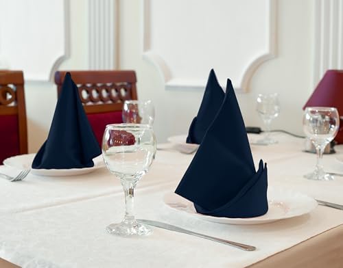 Utopia Kitchen Cotton Blend Navy Blue Cloth Napkins [12 Pack, 18x18 Inch] - Image 5