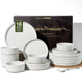 Stoneware Dinnerware Sets, Plates, Bowls, Dishes Set for 6 by FamiwarePremium