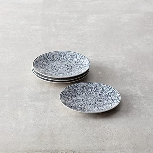 Fortessa Havana Vitrified China Coupe Rimless Plate 4 Pack, Blue, Salad Plate, 8.5 Inch - Image 2