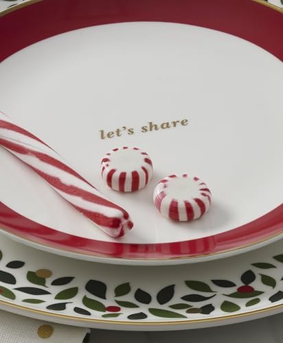 kate spade new york Evergreen Rim Christmas Plates, Appetizer Set for 4 - Image 3