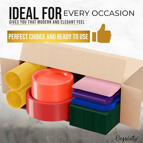 Exquisite 350 Pcs Rainbow Plates and Napkins Party Supplies Plate Sets - Image 3