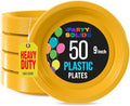 Exquisite Party Solids Sturdy Yellow Plastic Plates 9" Party Plates 50 Pcs by Exquisite