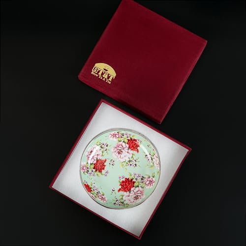 BTaT- Ceramic Floral Dessert Plates, Set of 6, 8 Inch, Assorted Colors with Golden Rim, Deep Porcelain Floral Plates with Gift Box, Dishwasher Safe - Image 6