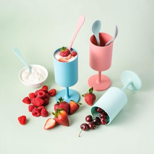 KNORK Eco 4 Piece Party Cup, Outdoor Wine Stem, Coral - Image 5
