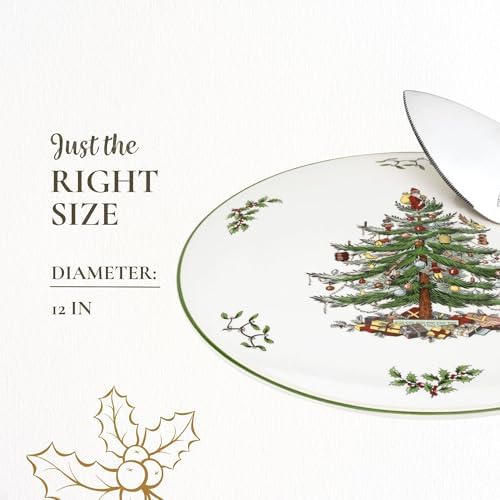 Spode – Christmas Tree – Christmas Tree Cake Plate and Server - Multicolored, Set of 2 - Image 7