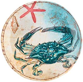 UP Sea Turtle Melamine Round Dessert Plates, Small Serving Plates, for Appetizer, Snacks, and Side Dishes, Multicolor, 6 Inch, Set of 4 - Image 3