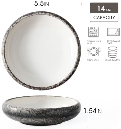 Uaral Serving Dishes,Salad Plate,Japanese Stoneware Appetizer Plate,Set Of 4,5.5 Inch,14 oz(White) - Image 6
