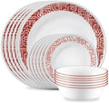 Corelle Terra Rosa 18-Piece Dinnerware Set, Service for 6 by Corelle