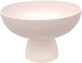 CG Hunter Medium Crème Footed Bowl, Elegant Aluminum Serving Dish, Perfect for Home Decor, Dining Table Centerpiece, Fruit Display, Salad Serving, and Decorative Kitchen Accents
