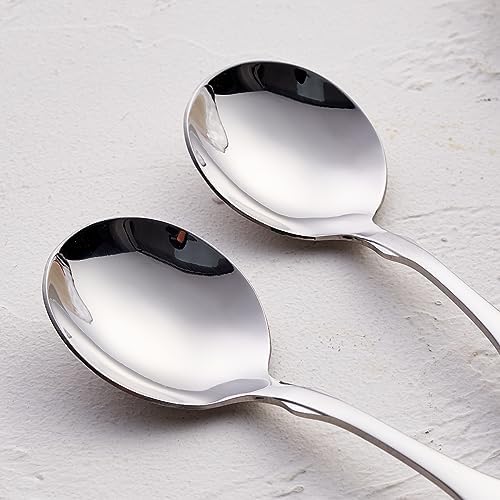 Stainless Steel Round Soup Spoon Set of 6 - Image 4