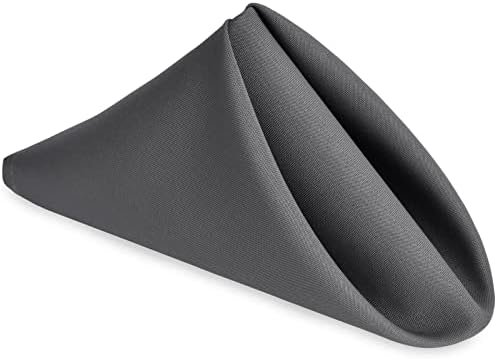 Hiasan Cloth Napkins Set of 6, 20 x 20 Inch, Grey by Hiasan