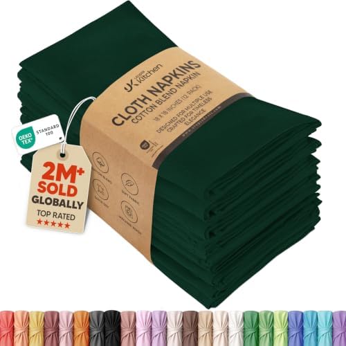 Utopia Kitchen Cotton Blend Hunter Green Cloth Napkins [12 Pack,18x18 Inch] by UTOPIAKITCHEN