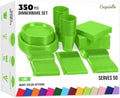 350 Pcs Lime Green Plastic Plates for Party Lime Green Disposable Plates Set 50 of Each 9 Dinner Plate Set 7 Dessert Plate Cups Napkins & Cutlery Plastic Dinnerware Set Exquisite by Exquisite