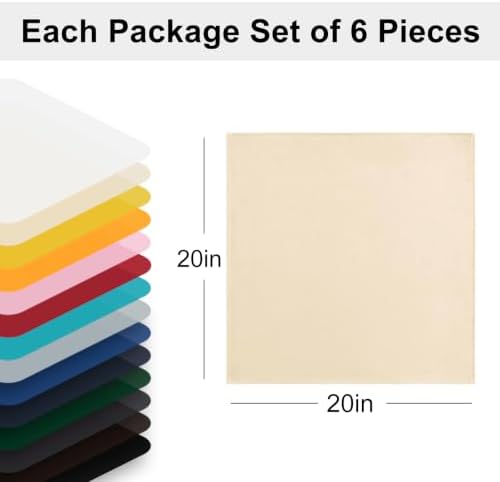 Hiasan Cloth Napkins Set of 6, 20 x 20 Inch, Beige - Image 5