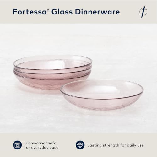 Fortessa Los Cabos Glass Dinnerware Collection, Coupe Entrée Bowl (Set of 4), 8.6 Inch/25oz, Pink - Image 2