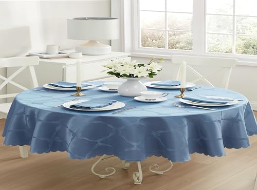 Newbridge Holiday Ribbons Bows Blue 60 x 102 Oval Tablecloth - Image 6
