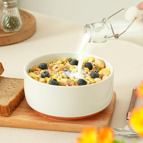 Stoneware Cereal & Soup Bowls, Set of 4, 6-Inch, White - Image 2