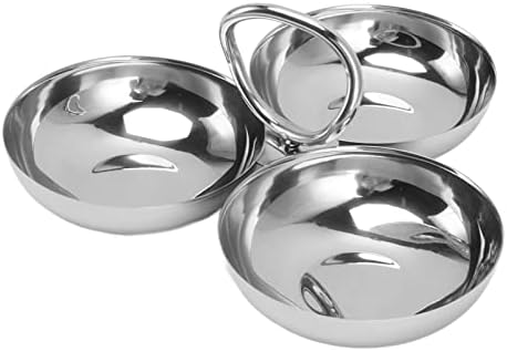 3-Compartment Snack Plate Stainless Steel Divided Serving Dish - Image 7