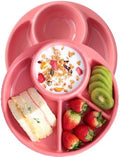 Unbreakable Divided Plates for Adults Portion Control Plates Set of 2 Round Plastic Dinner Plate 9 Inch for Camping Outdoor or Every Day Use by AIYoo