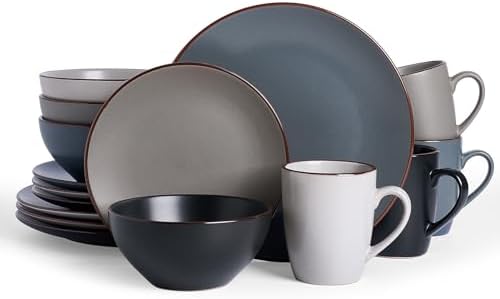 Famiware Venus Dinnerware Sets with Mugs, Ceramic Plates and Bowls for 4 by Famiware