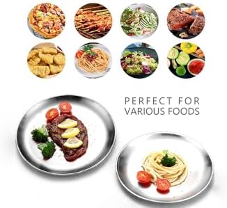 Stainless Steel Plates,2 Pcs 10 Inches Dinner Platess Camping Plate - Image 2
