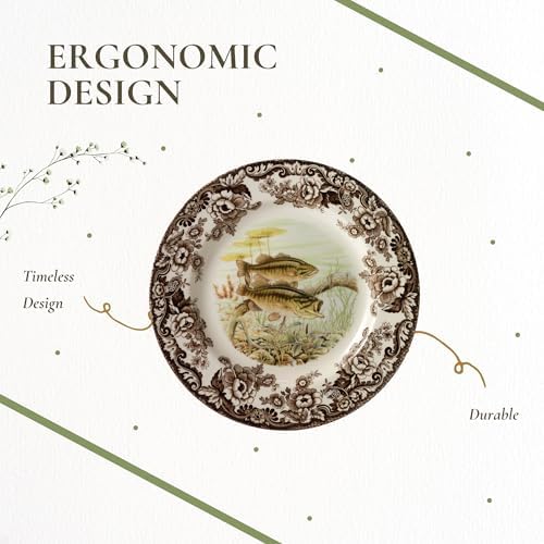 Spode – Woodland – Salad Plate - Bass – Brown/White - Image 6