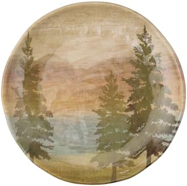 UP At the Lake Melamine Round Dessert Plates, Small Serving Plates, for Appetizer, Snacks, and Side Dishes, Beige, 6 Inch, Set of 4 - Image 4