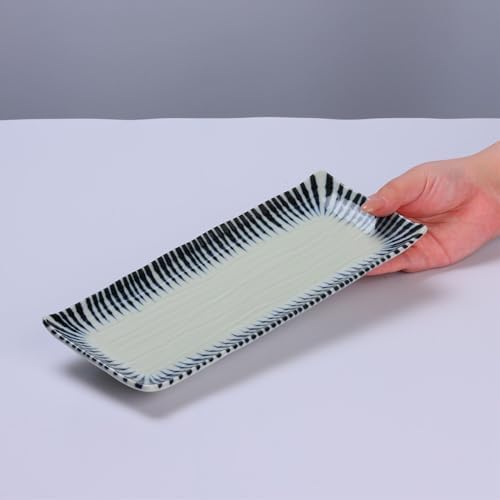 Japanese Sushi Plate Set for 2, Rectangular Plates with Soy Sauce Dishes - Image 5
