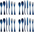 Luxury 18/10 Stainless Steel Matte Blue Cutlery Flatware Set - Utensil Set Steak Spoons and Forks Knife Silverware Set,Service for 4 (24-Piece) by Uniturcky