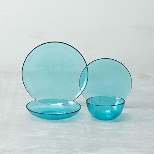 Fortessa Los Cabos Glass Dinnerware Collection, Coupe Entrée Bowl (Set of 4), 8.6 Inch/25oz, Lagoon Blue - Image 3
