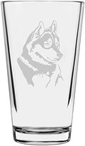 Husky Customizable Dog Themed Etched All Purpose 16oz Pint Glass