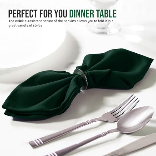 Utopia Home [12 Pack, Hunter Green] Cloth Napkins 20x20 in, 100% Polyester - Image 4