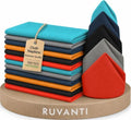 Ruvanti Cloth Napkins Set of 12, Cotton Enrich 18”x18” - Multi Color by Ruvanti