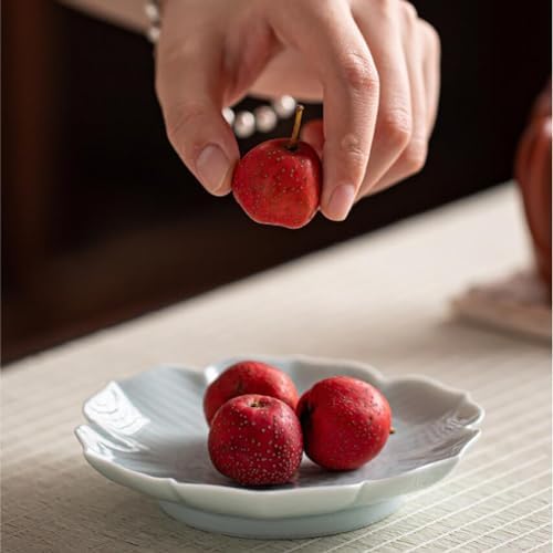 Gaolinci Zen Ceramic Plate, 5 Inches Lotus Shaped Appetizer Plates, Dessert Plate, Nut Plate (Set of 4) - Image 2