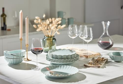 Lenox French Perle Scallop Ice Blue 12-Piece Dinnerware Set for 4 - Image 5