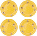 UP Beehive Melamine Round Dessert Plates, Small Serving Plates, for Appetizer, Snacks, and Side Dishes, Yellow, 6 Inch, Set of 4 by UPware