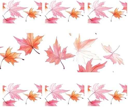 ANNA QUEEN Pink Autumn Maple Leaf Table Runner and Placemats Set of 6, 13"x72" Table Runner with 12"x18" Placemats, Elegant Fall Table Decor for Kitchen, Farmhouse, Seasonal Dining - Image 2