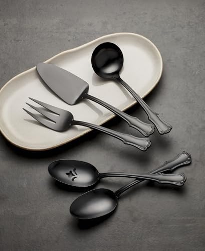 Oneida James Street Black Satin 5-Piece Silverware Serving Set, Flatware - Image 3