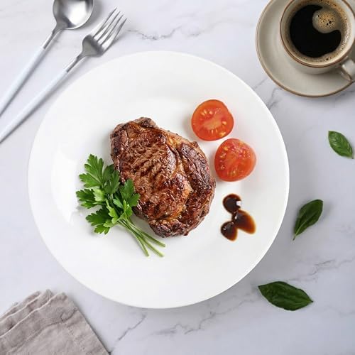 6 PCS 10 Inch White Ceramic Appetizer Plates, Round - Image 7