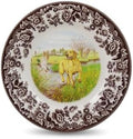 Spode Hunting Dogs Yellow Labrador Retriever 8" Salad Plate - Dog-Themed Rustic Holiday Tableware, Fine Earthenware for Salad or Dessert - Microwave, Dishwasher, Oven Safe, Made in England by Spode