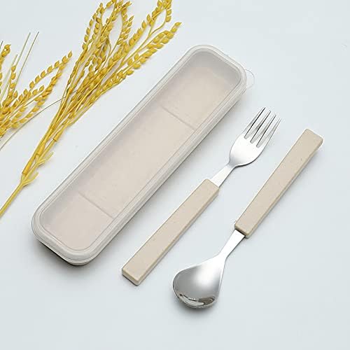 VANRA 2-Piece Children Flatware Set 18/10 Stainless Steel Child Tableware Set Silver Cutlery Set Silverware Dinner Utensils Spoon Fork Set with Travel Case for Kids Toddlers (Chrome Finished) (Cream) - Image 4