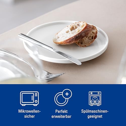 Villeroy & Boch Afina Collection Bread Plate, Premium Porcelain, Made in Germany, Small Plate for Appetizers, Dishwasher and Microwave Safe, 6.75 in Diameter, Stackable, Rich, Creamy White - Image 5