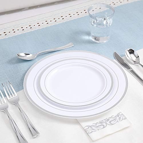 FOCUSLINE 175 Pieces Silver Dinnerware Set for 25 Guests - Image 3