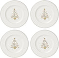 Lenox 897868 Federal Platinum Tree Accent Plates, Service For 4, Christmas Dishes, Dinnerware Set, Holiday by Lenox