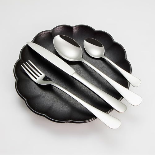 HornTide 16-Piece Flatware Sets Dinner Knife Fork Spoon Teaspoon, 4-Piece Place Setting Service for 4 Person Stainless Steel Mirror Polishing, Ideal for Home, Kitchen and Restaurant - Image 7