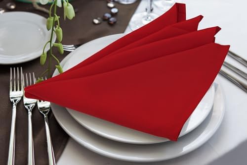 Utopia Home [24 Pack, Red] Cloth Napkins 17x17 Inches, 100% Polyester - Image 2