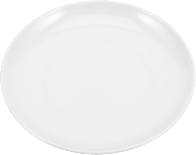 White Plastic Dinner Plates round 201mm Food Tray Sturdy Melamine Tableware for Home and Commercial Use Party Snack Serving Dishes